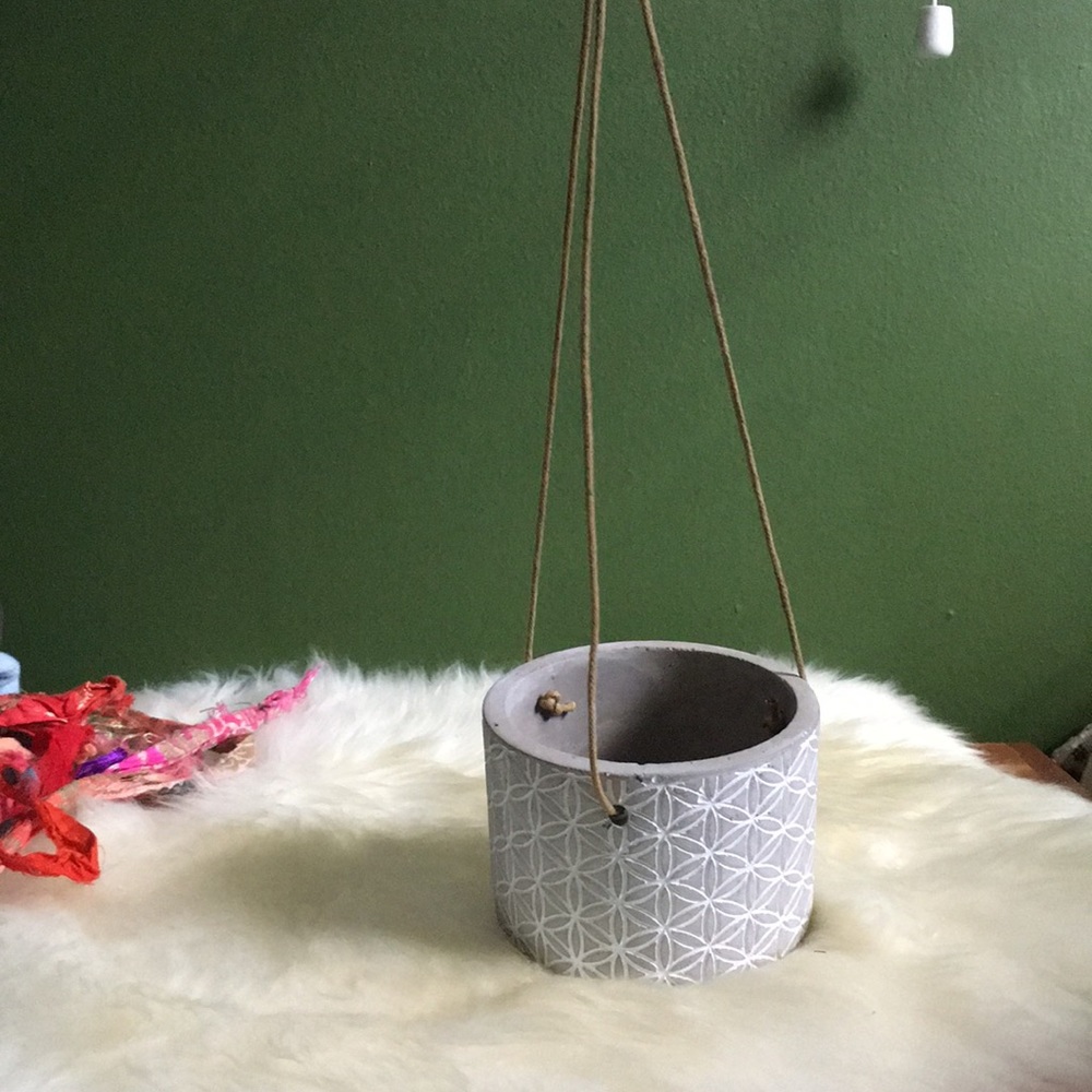 Hanging clay planter